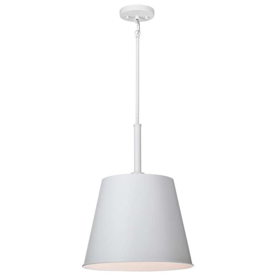 Nuvo Lighting Alexis 15in 1-Light Large Pendant | Contemporary Matte White Steel Metal Shade | Kitchen Island & Dining Room | 15 x 15 x 20 | Model 60-7948