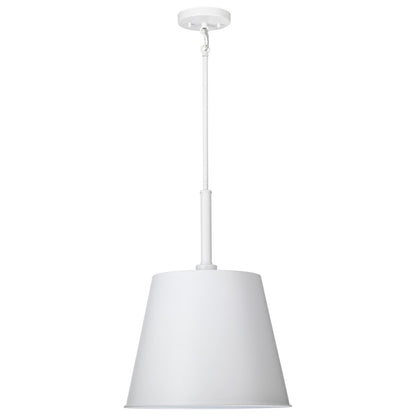 Nuvo Lighting Alexis 15in 1-Light Large Pendant | Contemporary Matte White Steel Metal Shade | Kitchen Island & Dining Room | 15 x 15 x 20 | Model 60-7948