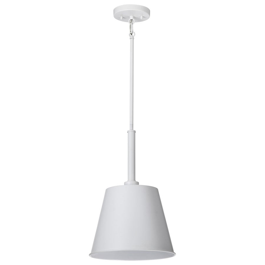 Nuvo Lighting Alexis 11in 1-Light Small Pendant | Contemporary Matte White Steel and Metal Shade | Kitchen Island & Entryway | 11 x 11 x | Model 60-7949