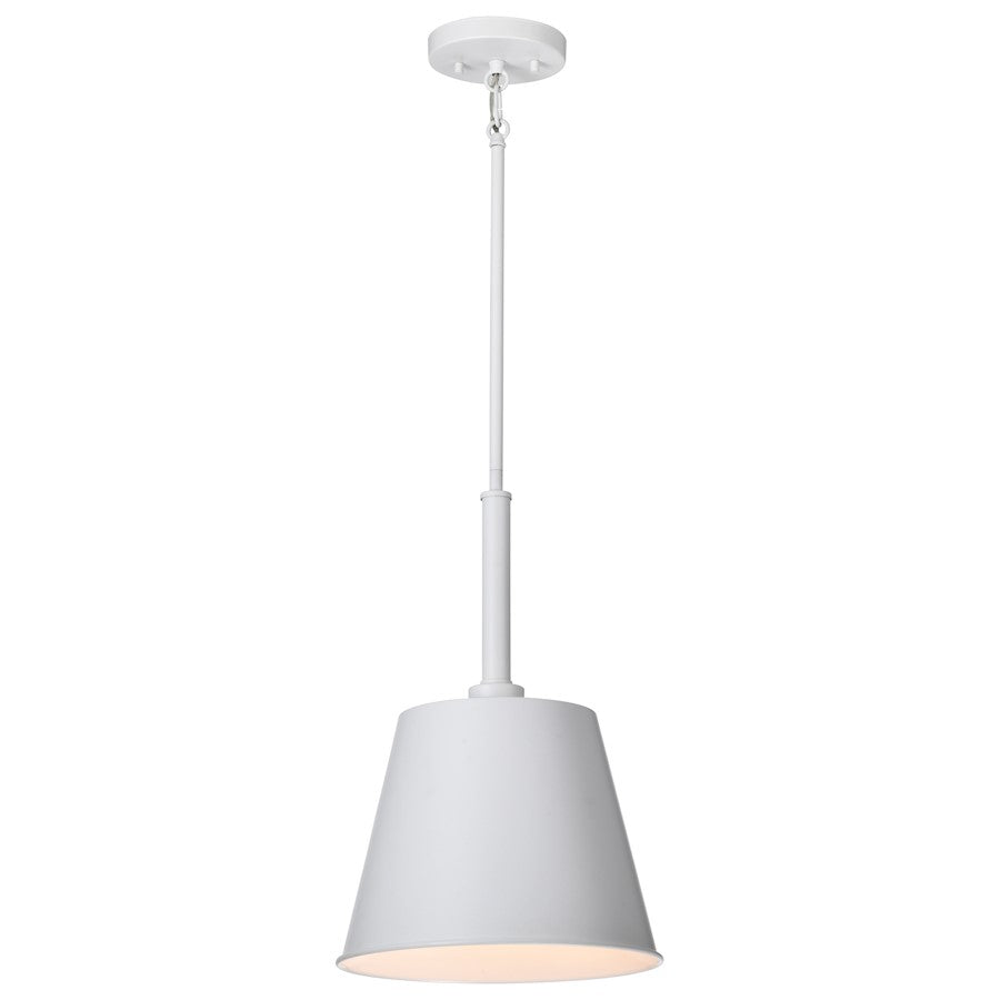 Nuvo Lighting Alexis 11in 1-Light Small Pendant | Contemporary Matte White Steel and Metal Shade | Kitchen Island & Entryway | 11 x 11 x | Model 60-7949