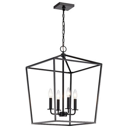 Nuvo Lighting Emma 17in 4-Light Small Pendant | Transitional Dark Bronze Steel | Kitchen Island & Dining Room | 17 x 17 x 24 in | Model 60-7951