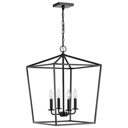 Nuvo Lighting Emma 17in 4-Light Small Pendant | Transitional Dark Bronze Steel | Kitchen Island & Dining Room | 17 x 17 x 24 in | Model 60-7951