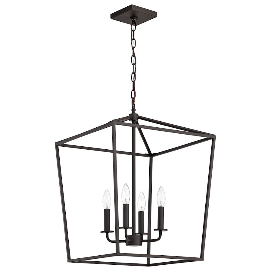 Nuvo Lighting Emma 20in 4-Light Large Pendant | Transitional Dark Bronze Steel | Dining Room & Entryway | 20 x 20 x 26 in | Model 60-7952
