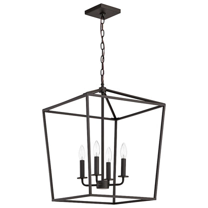 Nuvo Lighting Emma 20in 4-Light Large Pendant | Transitional Dark Bronze Steel | Dining Room & Entryway | 20 x 20 x 26 in | Model 60-7952