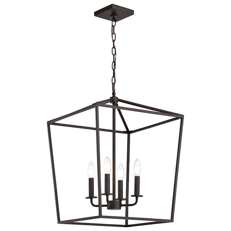 Nuvo Lighting Emma 20in 4-Light Large Pendant | Transitional Dark Bronze Steel | Dining Room & Entryway | 20 x 20 x 26 in | Model 60-7952