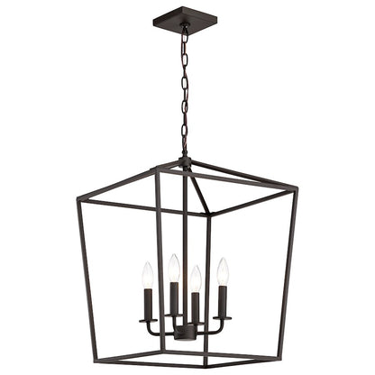 Nuvo Lighting Emma 20in 4-Light Large Pendant | Transitional Dark Bronze Steel | Dining Room & Entryway | 20 x 20 x 26 in | Model 60-7952
