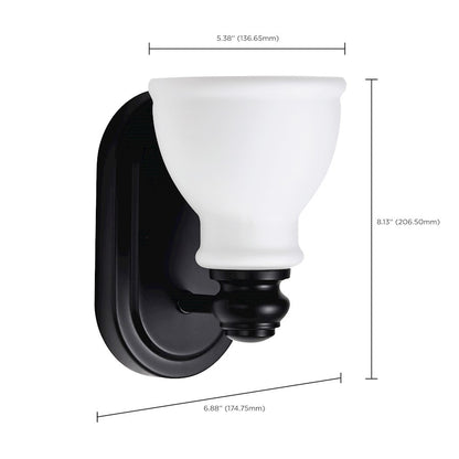 1 Light 5" Bathroom Vanity Light, Matte Black