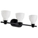 Nuvo Lighting Russel 3 Light 24" Vanity, Matte Black/Satin White Glass - 60-8023