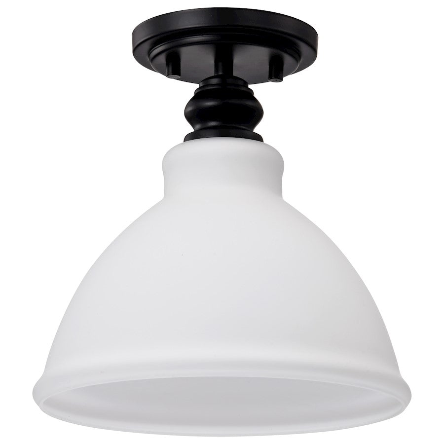 Nuvo Lighting Russel 10" Semi Flush Mount, Mount, Black/Satin White - 60-8025