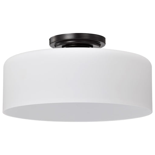 Nuvo Lighting Warren 13" Semi Flush Mount, Mount, Gun Metal/White - 60-8035