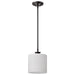 Nuvo Lighting Warren 8" Pendant, Gun Metal/Satin White Glass - 60-8036