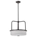 Nuvo Lighting Warren 17" Pendant, Gun Metal/Satin White Glass - 60-8037