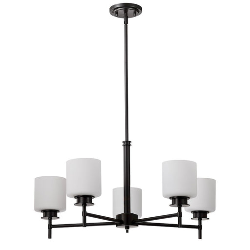 Nuvo Lighting Warren 28" 5 Light Chandelier, Gun Metal/Satin White - 60-8038