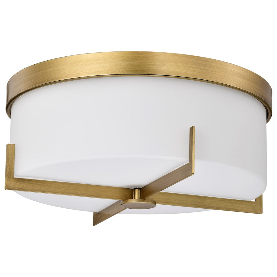 Nuvo Lighting Roselle 15" Flush Mount, Natural Brass/White Glass - 60-8044