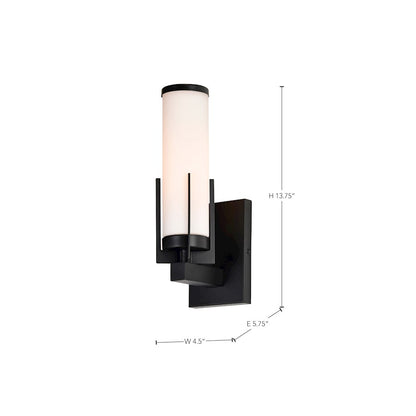 1 Light 4.5" Bathroom Vanity Light, Matte Black