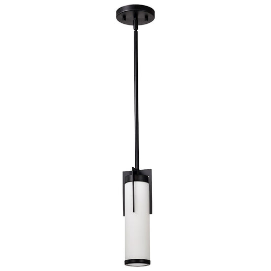 Nuvo Lighting Roselle 4" Mini Pendant, Matte Black/White Glass - 60-8053