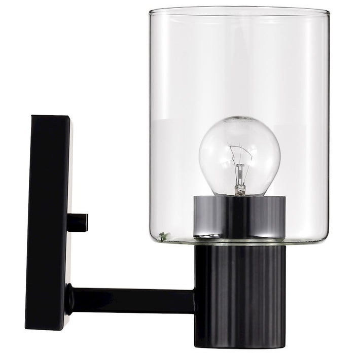 Nuvo Lighting Clarksville 1 Light 4.5" Vanity, Matte Black/Clear Glass