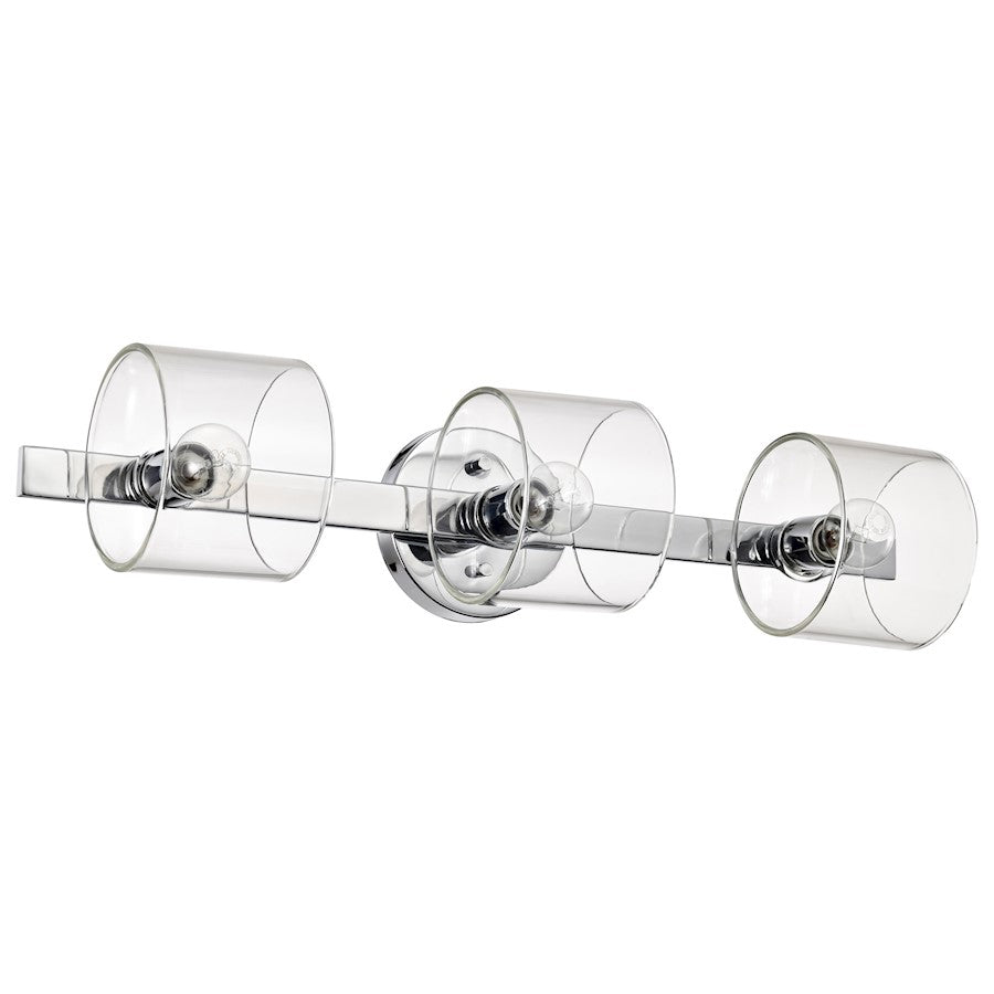 Nuvo Lighting Marlowe 3 Light 24" Vanity, Polished Nickel/Clear Glass - 60-8073