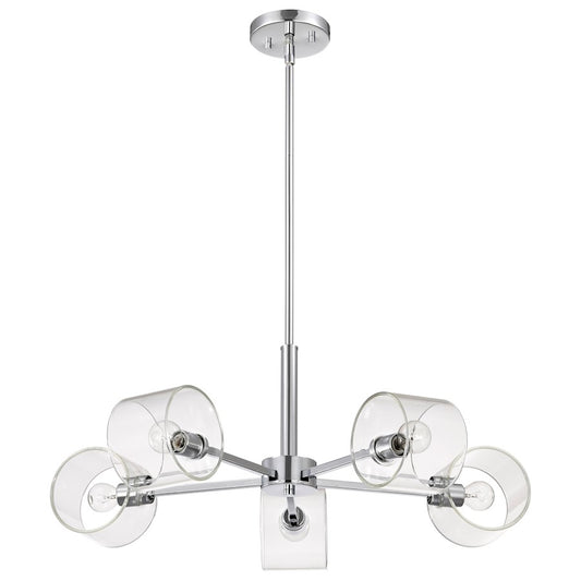 Nuvo Lighting Marlowe 28" 5 Light Chandelier, Polished Nickel/Clear - 60-8075