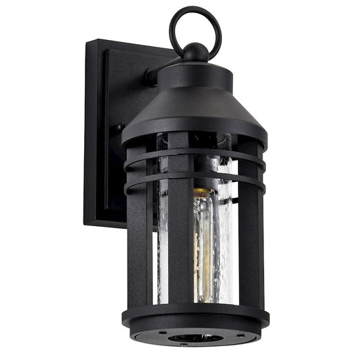 Nuvo Lighting Wilton 1 Light 5" Wall Lantern, Black/Clear Seeded - 60-8101