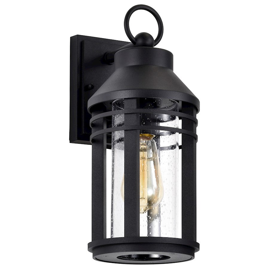 Nuvo Lighting Wilton 1 Light 6.5" Wall Lantern, Black/Clear Seeded - 60-8102