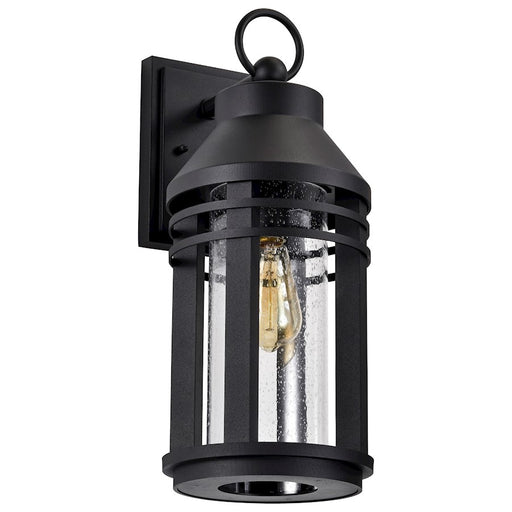 Nuvo Lighting Wilton 1 Light 8" Wall Lantern, Black/Clear Seeded - 60-8103