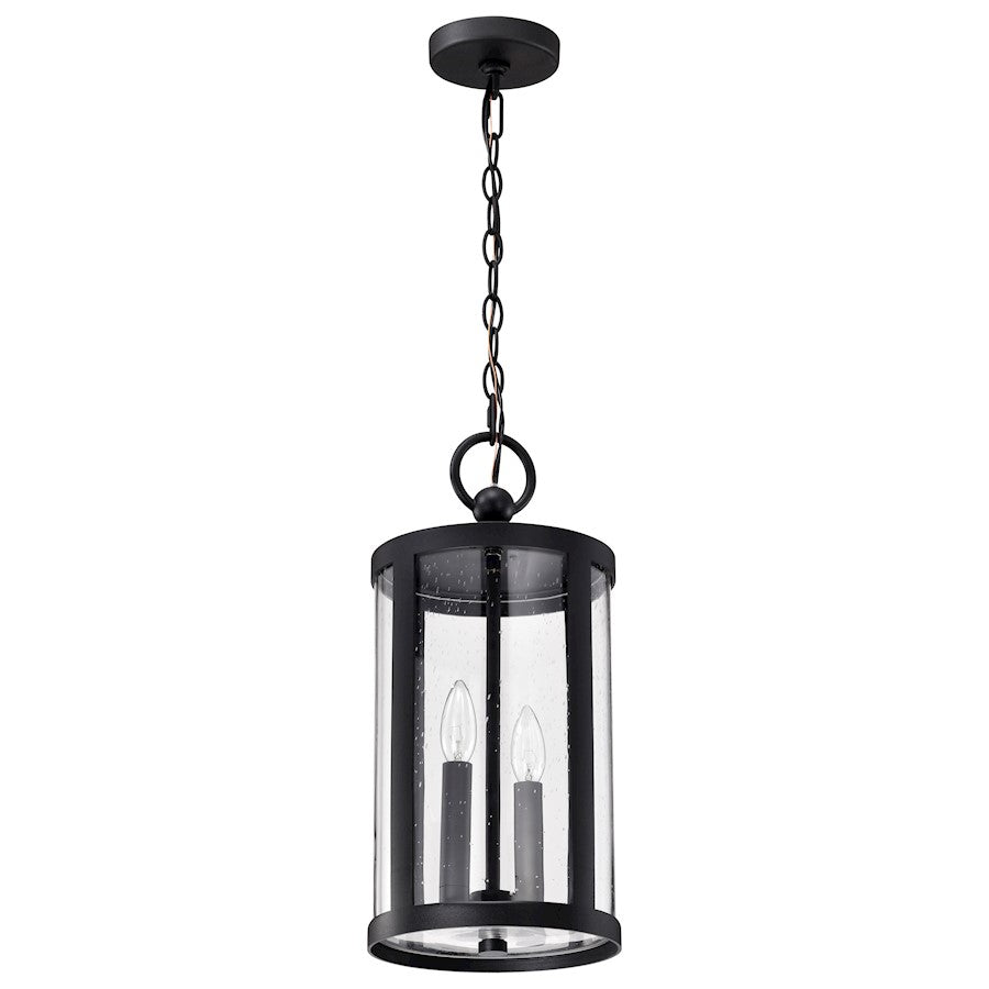 Nuvo Lighting Broadstone 2 Light 9" Hanging Lantern, Black/Seeded - 60-8115