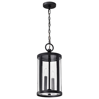 Nuvo Lighting Broadstone 2 Light 9" Hanging Lantern, Black/Seeded - 60-8115