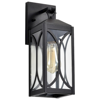 Nuvo Lighting Oaklyn 1 Light 5" Wall Lantern, Black/Clear Glass - 60-8121