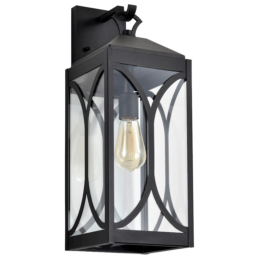 Nuvo Lighting Oaklyn 1 Light 7.5" Wall Lantern, Black/Clear Glass - 60-8123