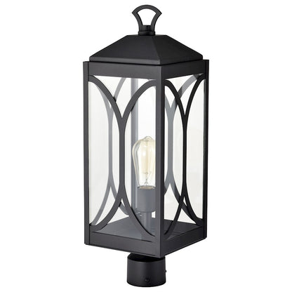 Nuvo Lighting Oaklyn 1 Light 8" Post Top, Matte Black/Clear Glass - 60-8124