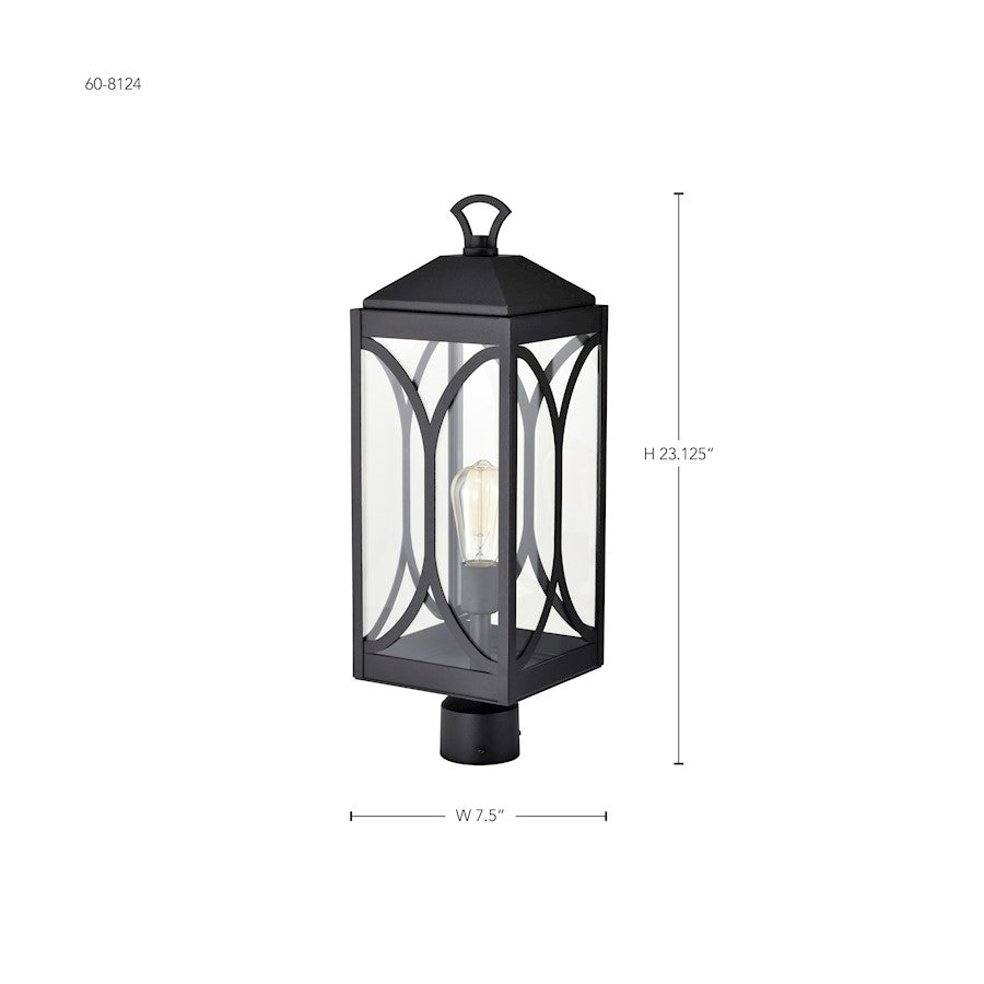 Nuvo Lighting Oaklyn 1 Light 8" Post Top, Matte Black/Clear Glass