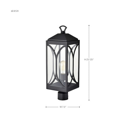 Nuvo Lighting Oaklyn 1 Light 8" Post Top, Matte Black/Clear Glass