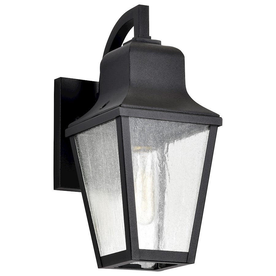 Nuvo Lighting Lawrence 1 Light 14" Wall Lantern, Black/Clear Seeded - 60-8131