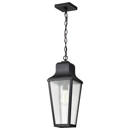 Nuvo Lighting Lawrence 1 Light 8" Hanging Lantern, Black/Clear Seeded - 60-8135