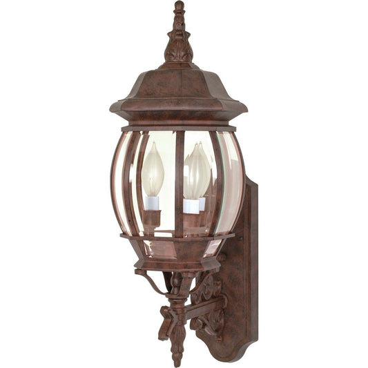 Nuvo Central Park 22in 3-Light Outdoor Wall Lantern | Traditional Old Bronze and Clear Beveled Glass | Covered Patio & Entryway | 7.375 in| Model 60-889