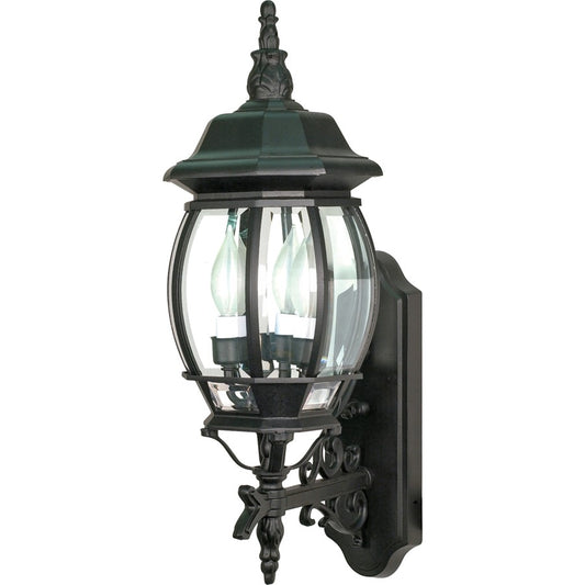 Nuvo Central Park 22in 3-Light Outdoor Wall Lantern | Traditional Old Bronze and Clear Beveled Glass | Covered Patio & Entryway | 7.375 x | Model 60-890