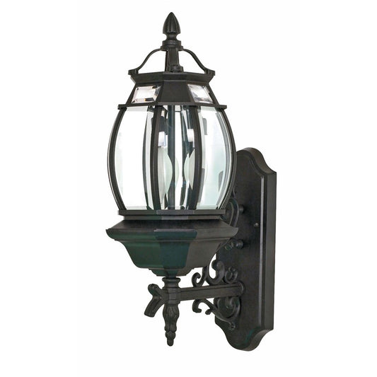 Nuvo Central Park 22in 3-Light Outdoor Wall Lantern | Traditional Old Bronze and Clear Beveled Glass | Covered Entryway & Porch | 7.375 x | Model 60-893