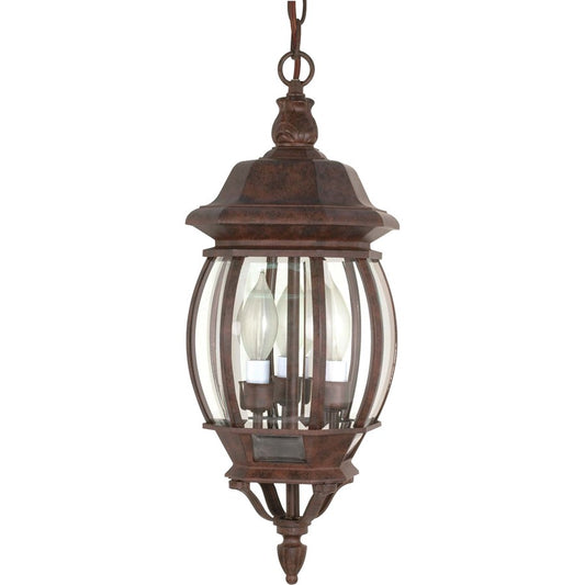 Nuvo Central Park 20in 3-Light Outdoor Hanging Lantern | Old Bronze and Clear Beveled Glass | Covered Patios & Entryways | 7.375 x 20 x 23 | Model 60-895