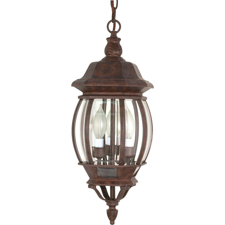 Nuvo Central Park 20in 3-Light Outdoor Hanging Lantern | Old Bronze and Clear Beveled Glass | Covered Patios & Entryways | 7.375 x 20 x 23 | Model 60-895