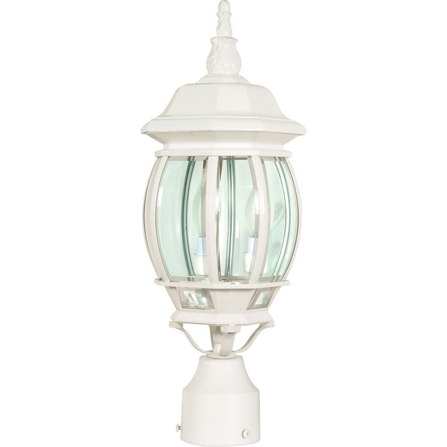 Nuvo Central Park 21in 3-Light Post Lantern | Traditional Old Bronze and Clear Beveled Glass | Outdoor Entry & Pathway | 7.4 x 21 in | Model 60-897