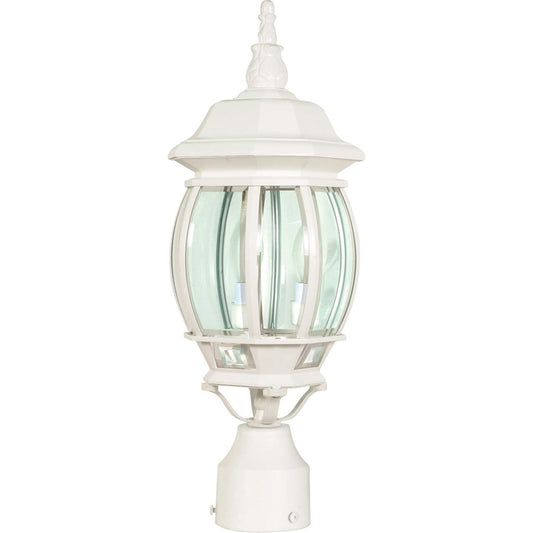 Nuvo Central Park 21in 3-Light Post Lantern | Traditional Old Bronze and Clear Beveled Glass | Outdoor Entry & Pathway | 7.4 x 21 in | Model 60-897