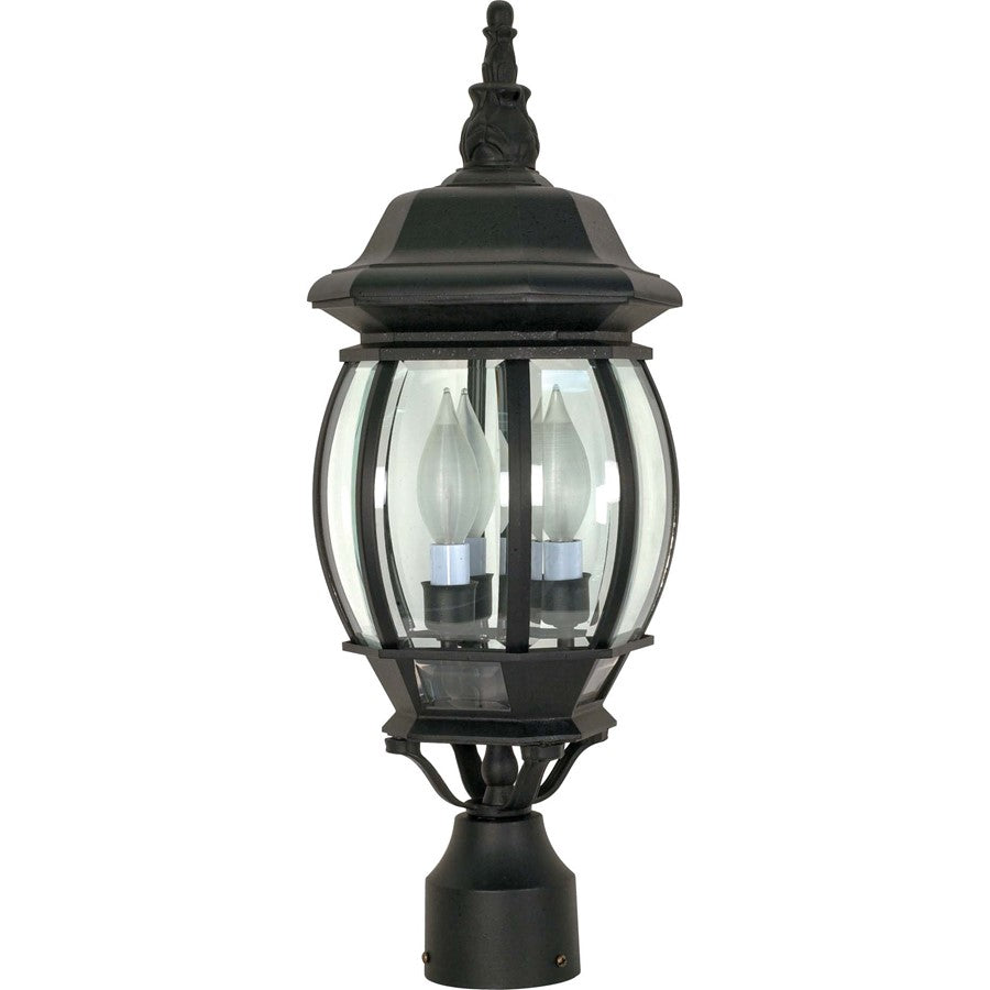 Nuvo Central Park 21in 3-Light Post Lantern | Traditional Old Bronze and Clear Beveled Glass | Outdoor Pole Light & Pathway | 7.4 x 21 x | Model 60-899