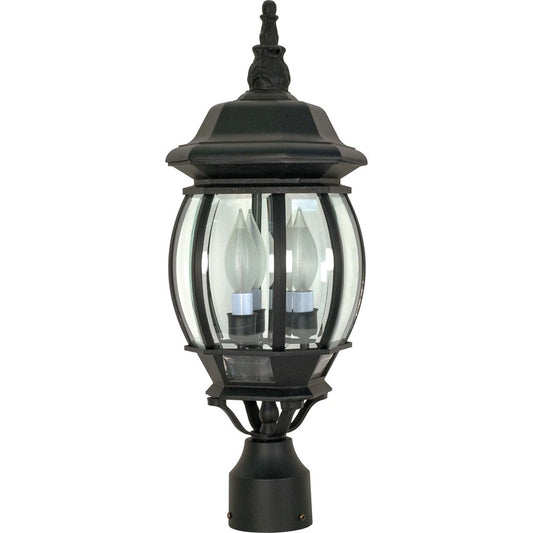 Nuvo Central Park 21in 3-Light Post Lantern | Traditional Old Bronze and Clear Beveled Glass | Outdoor Pole Light & Pathway | 7.4 x 21 x | Model 60-899