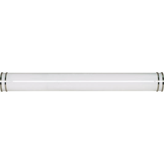 Nuvo Glamour 49in 2-Light Vanity Light | Transitional Brushed Nickel and White Plastic Shade | Bathroom Vanity | 49 x 5.5 x 3 in | Model 60-904R