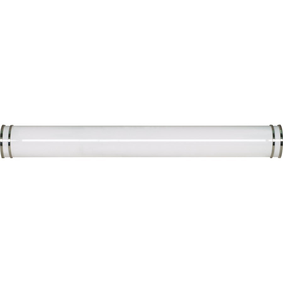 Nuvo Glamour 49in 2-Light Vanity Light | Transitional Brushed Nickel and White Plastic Shade | Bathroom Vanity | 49 x 5.5 x 3 in | Model 60-904R