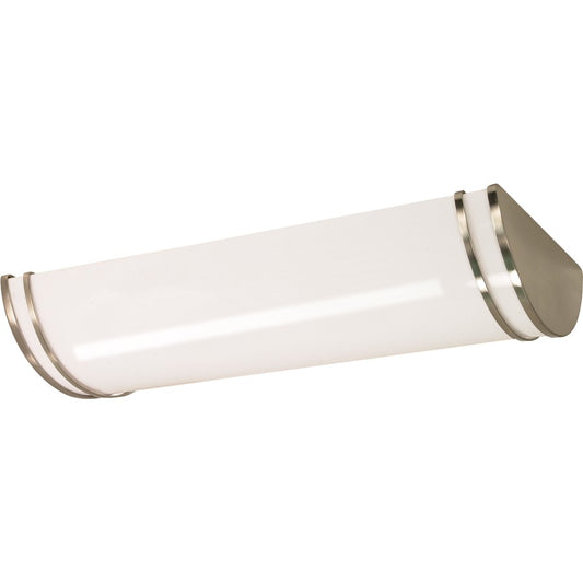 Nuvo Glamour 25in 3-Light Flush Mount | Transitional Brushed Nickel and White Plastic Shade | Hallway & Bathroom | 25 x 12 x 4.5 in | Model 60-905R
