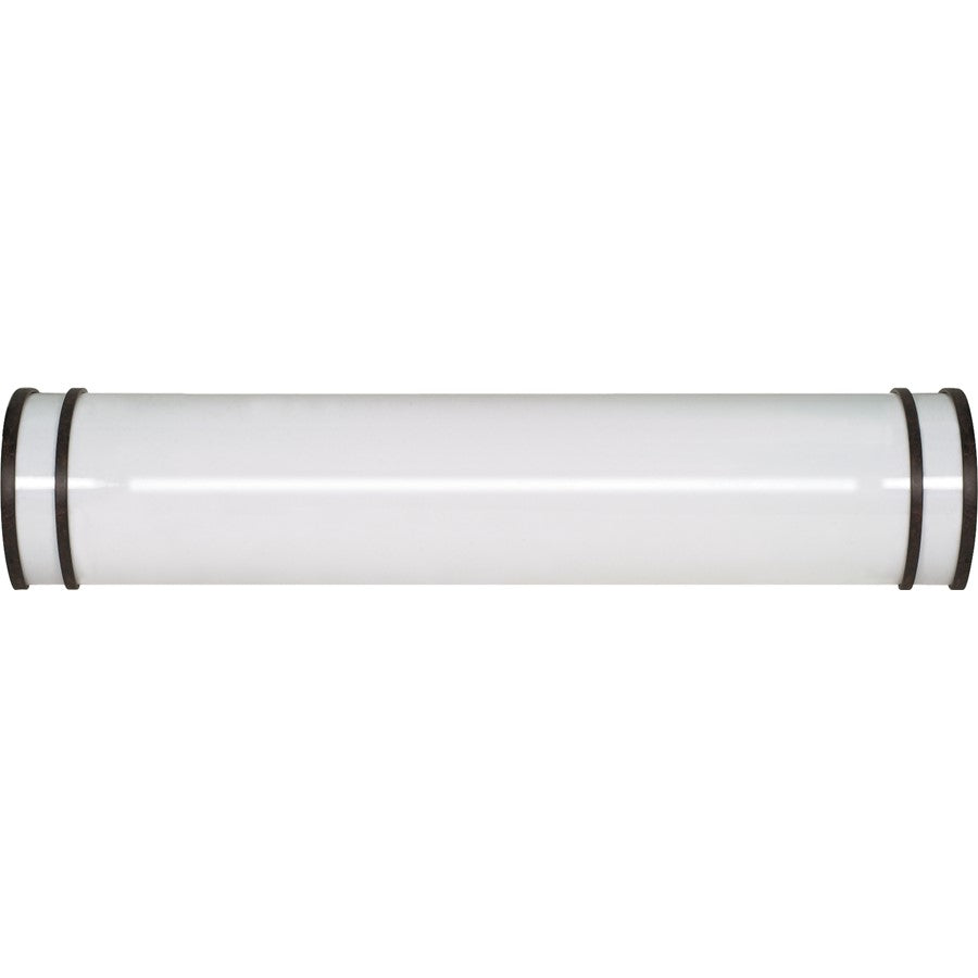 Nuvo Glamour 25in 2-Light Vanity Light | Transitional Old Bronze and White Plastic Shade | Bathroom Vanity | 25 x 5.5 x 3 in | Model 60-914R