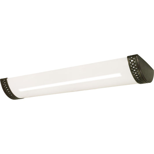 Nuvo Rustica 50in 3-Light Fluorescent Flush Mount | Transitional Old Bronze and White Plastic Shade | Damp Location Kitchen & Laundry | 50 | Model 60-927R