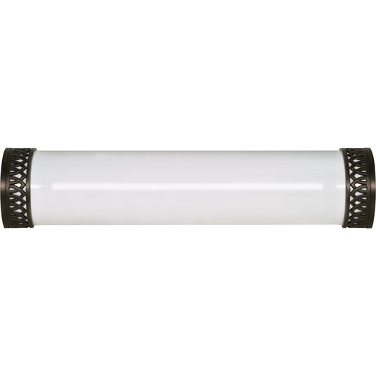 Nuvo Lighting Rustica 25in 2-Light Vanity Light | Transitional White Plastic Shade | Bathroom Vanity | 25 x 5.5 x 3 in | Model 60-930R